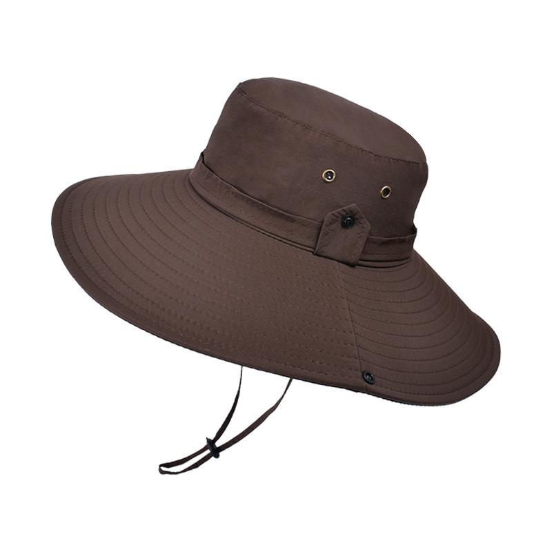 Fisherman Hat Men Sun Protection Waterproof Large Brim For Outdoor Summer Activities