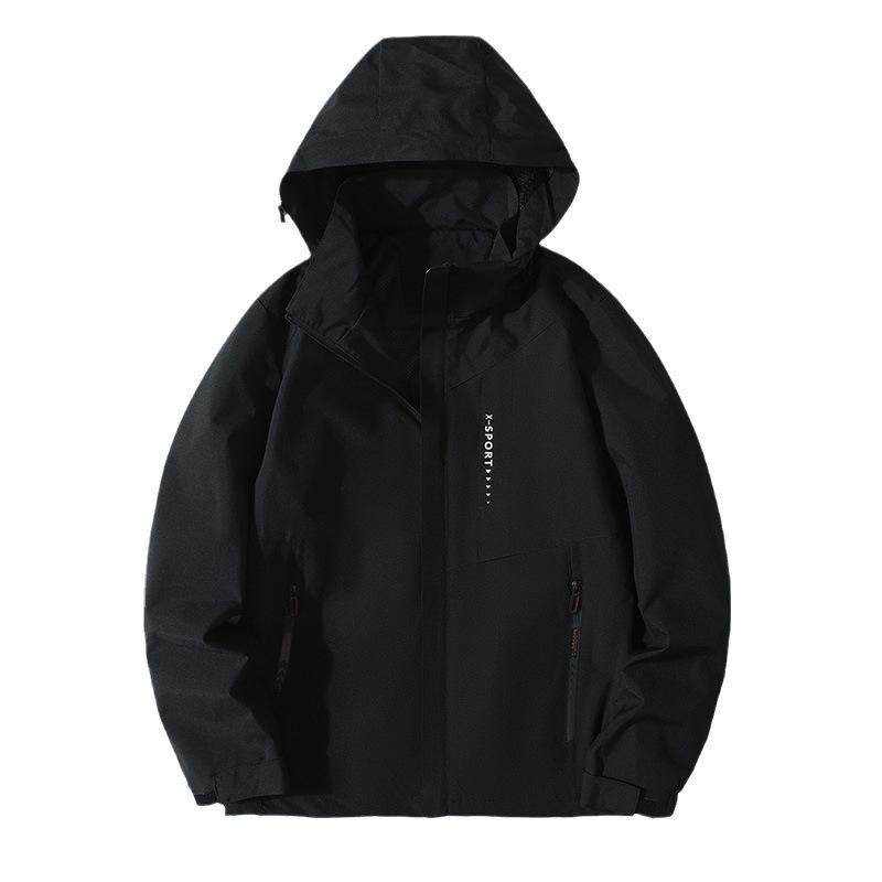 

Autumn Outdoor Thin Jacket with Removable Hood Waterproof and Windproof Jacket Outdoor 8XL