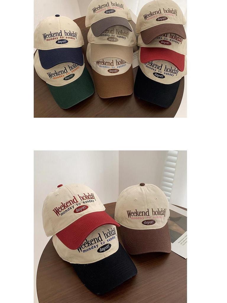 Retro Colorblock Baseball Cap - Korean & Japanese Style Duckbill, Enhances Face Appearance, Versatile & Soft for Women.