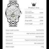 OLEVS Original automatische mechanische Armbanduhr für Herren, Wochen- und Monatsanzeige, Edelstahl, wasserdicht, Business-Uhren