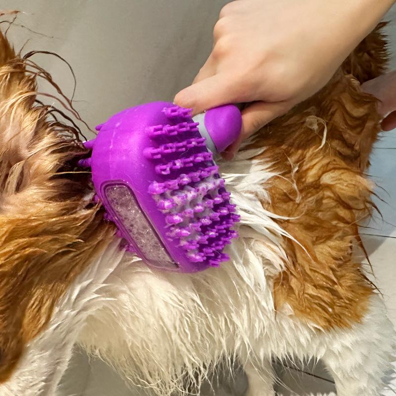 Cat Bath Brush, Cat Large Capacity Bath Brush, Pet Hair Removal Brush, Pet Cleaning, Massage Comb, 3 In 1 Grooming Product