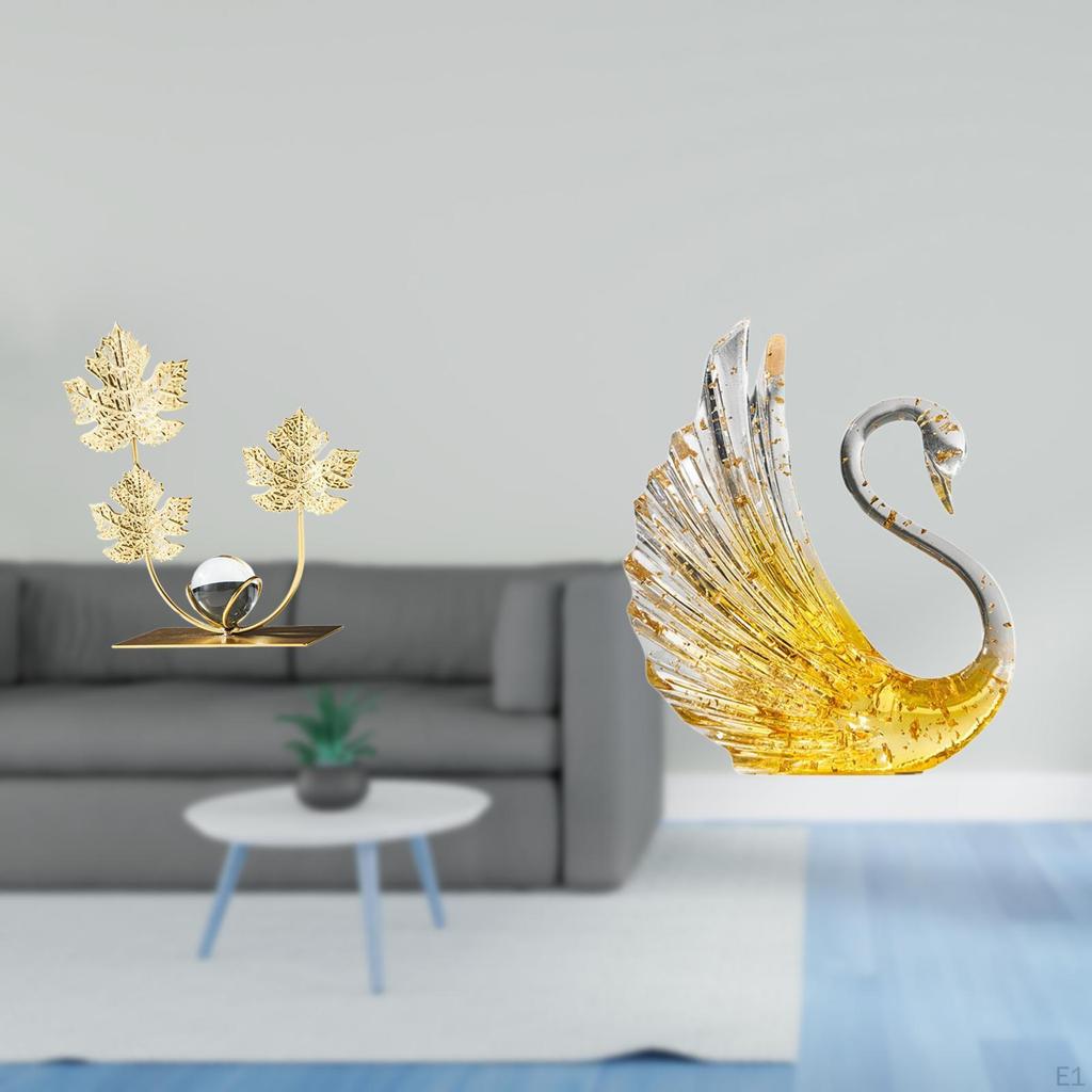 y Swan Bookshelf Ornament Resin Goose Sculpture Decorative Bird Figure Modern Home Decor