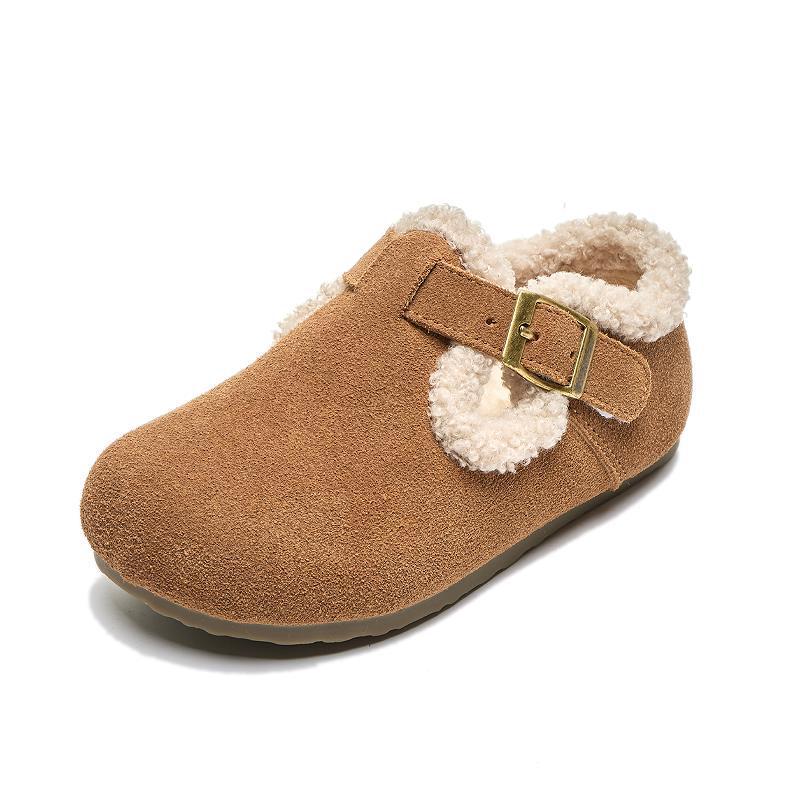 Retro Britischer Stil Samt Warme Weiche Sohle Schuhe für Kinder 3-9 Jahre - Unisex Kleinkind Fußbekleidung 2025
