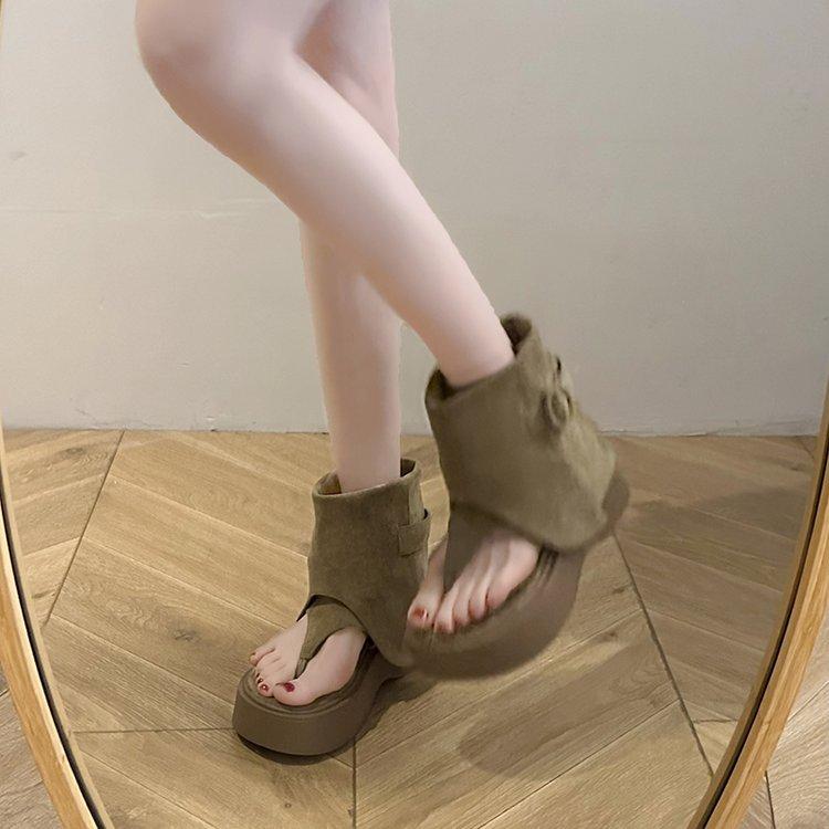 [Amano] Mezzanine sandals women's 2025 new summer open-toed sandals platform trouser tube boots niche western boots