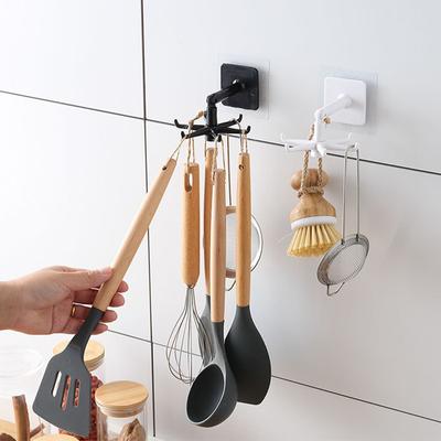 Küchenzubehör Haken Wandklebehaken Küchengeschirr Spatel Löffel Messer Lagerung Rotierenden Küche Werkzeug Lagerung Rack Gadget A35