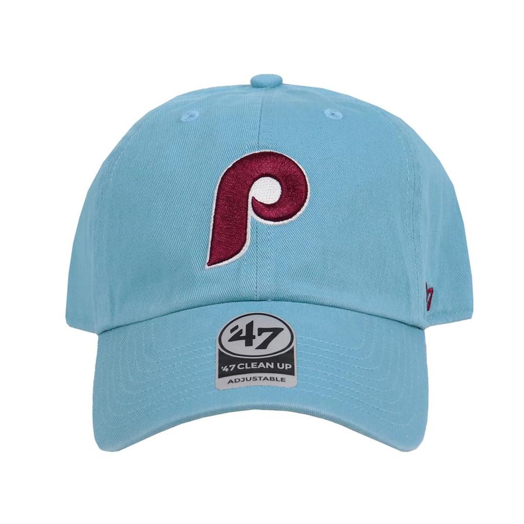 Brand Cap Clean Up Low Cap MLB Cooperstown Philadelphia Phillies Columbia Blue Unisex '47