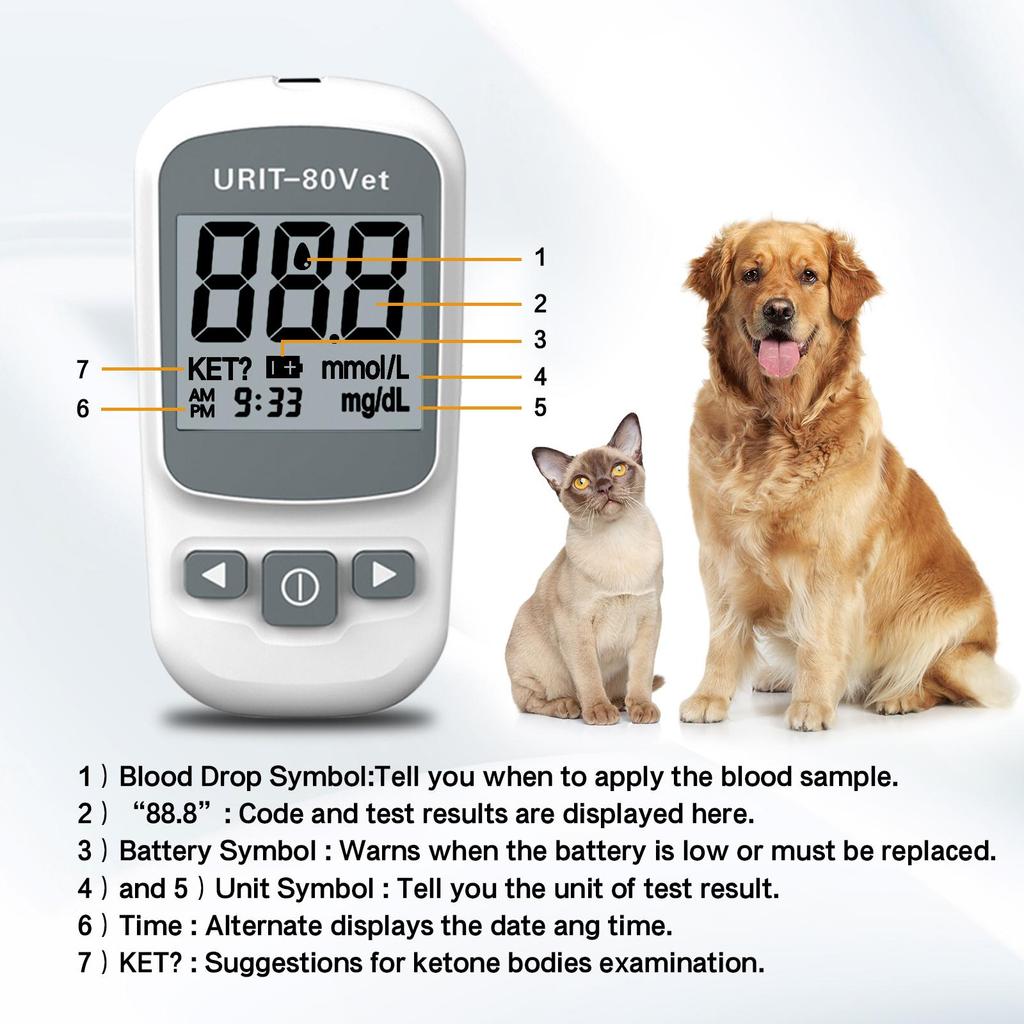 Precise Protection, Worry-free Pet Care - Pet Blood Glucose Meter with 50 Test Strips