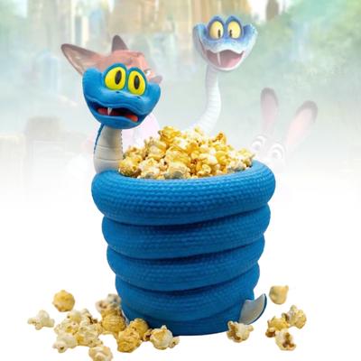 Găleată Popcorn Șarpe Albastru Capacitate Mare Portabilă Imprimată 3D Reutilizabilă Bol Container Popcorn Snack Desen Animat Fani Film Colecționabil Cadou