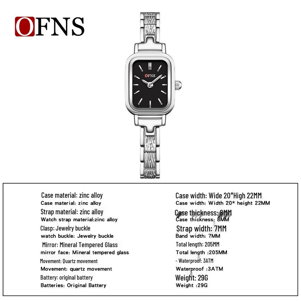 OFNS High-End Women's Light Luxury Waterproof Quartz Watch with Alloy Strap