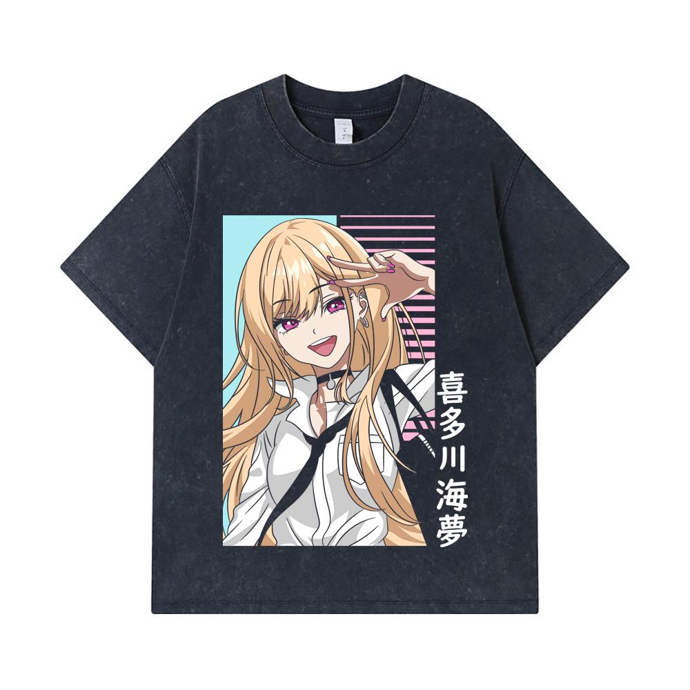 275 GSM Washed T-shirts 100% Cotton My Dress Up Darling V2 Print Unisex Heavy Cotton T Shirt