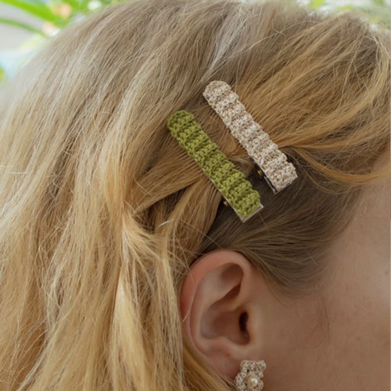 MERRYMOTIVE Colorful rib knit hairclip