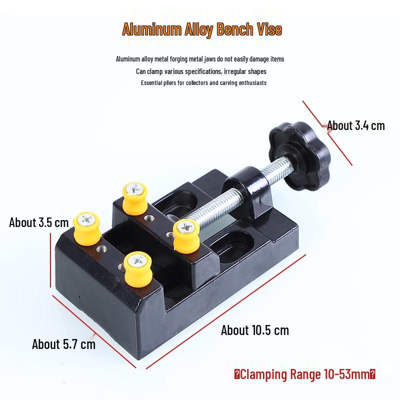 Wenwan Mini Table Vise with Walnut Base for Pearl Beads Drilling and Fixing