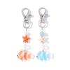 Vibrant Sea Creature Key Holder Creative Starfish Clownfish Design Resin Alloy Keyring For Everyday Use