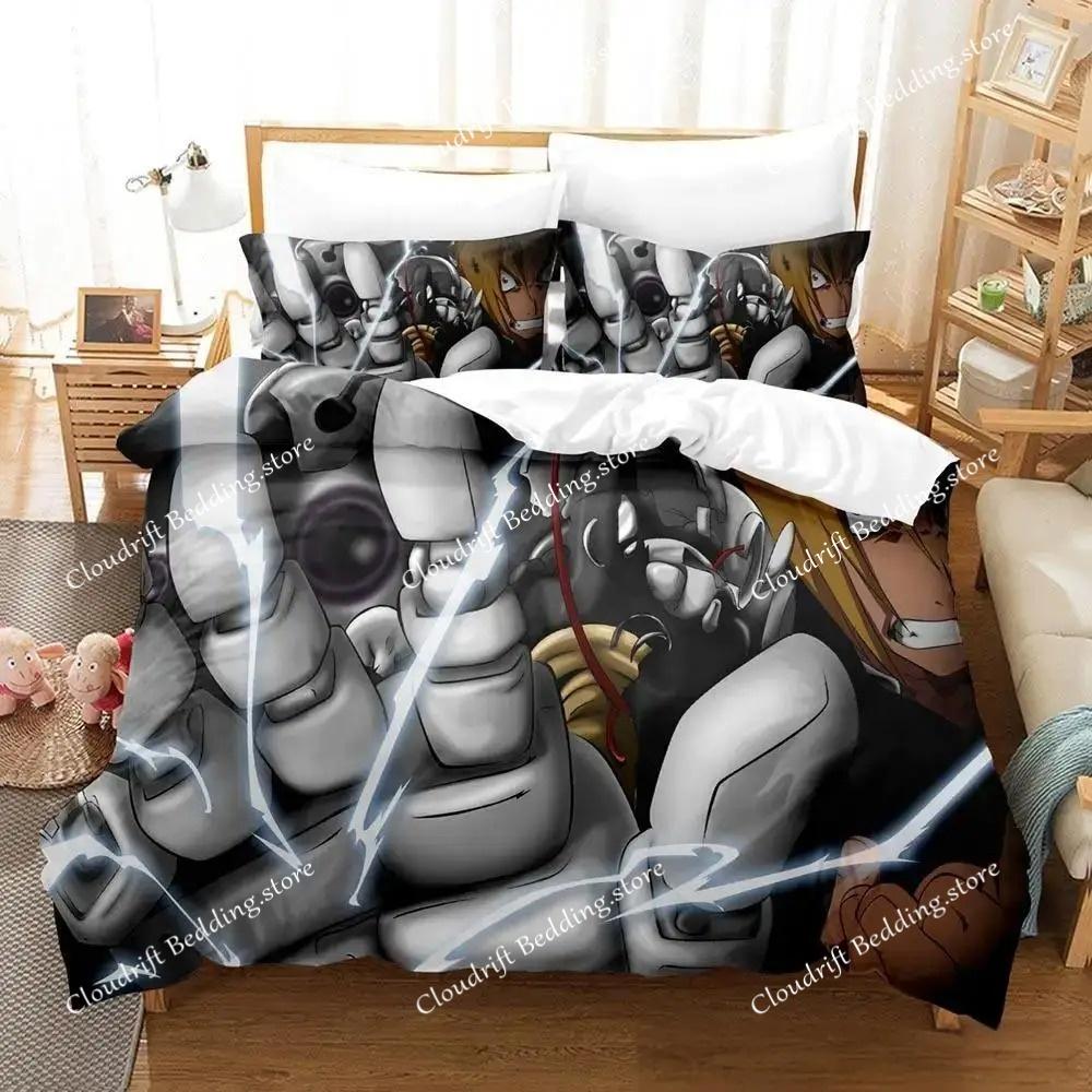 Fullmetal Alchemist Bedding Set Single Twin Full Queen King Size Bed Set Adult Kid Bedroom Duvet Cover Sets 3D Print Anime Bed