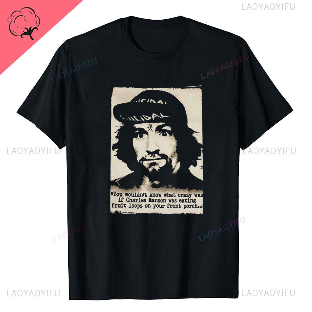 Charles Manson Helter Skelter Cult Zomer van Nieuwe Stijl Liefde Ronde Hals Streetwear Harajuku Korte Mouw Esthetisch Bedrukt T-shirt