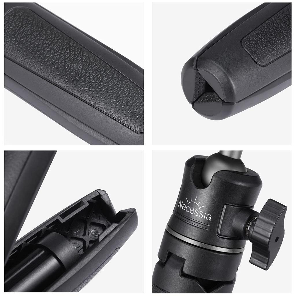 Necessia Mini Tabletop Ultra Selfie Live Black NCT-08 Tripod, Tripod, Lightweight, Stick, Vlog, Streaming,