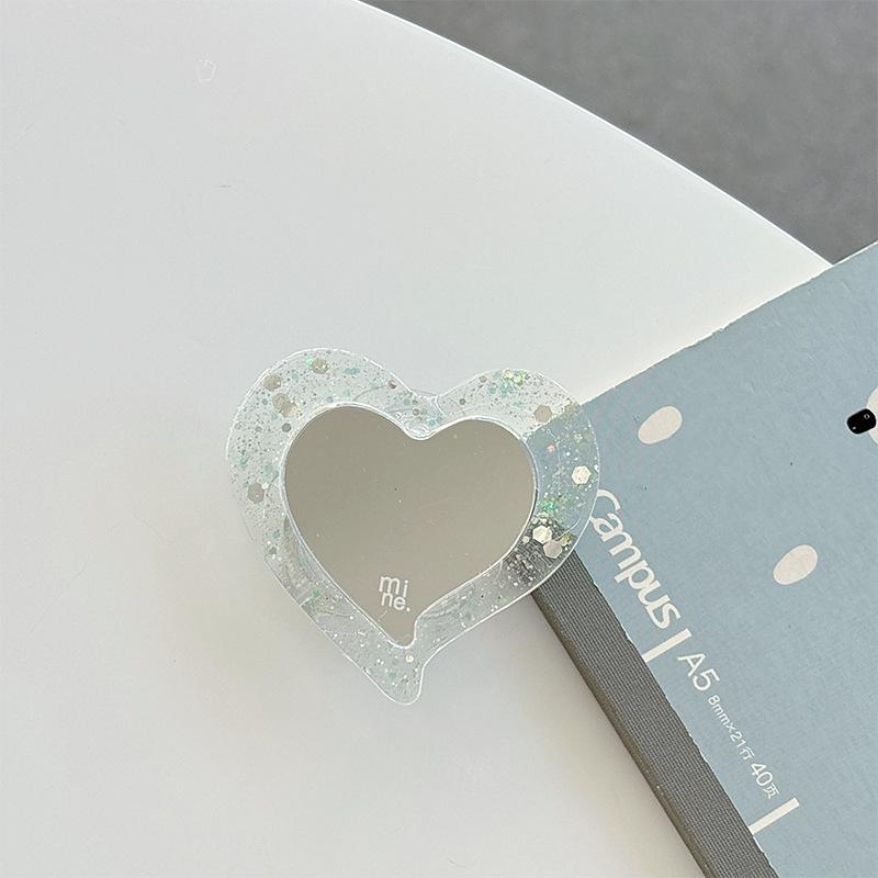 Magnetic Magsafe Mobile Phone Airbag Holder Glitter Sequins Love Mirror Portable Creative Makeup Mirror