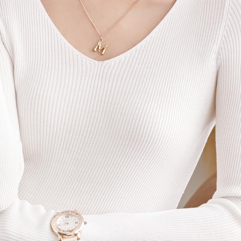 Women's 100% Mulberry Silk V-Neck Knit Sweater