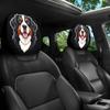 1/2 Pcs, Cute Bernese Mountain Dog Print Car Headrest Covers For Pet Lovers