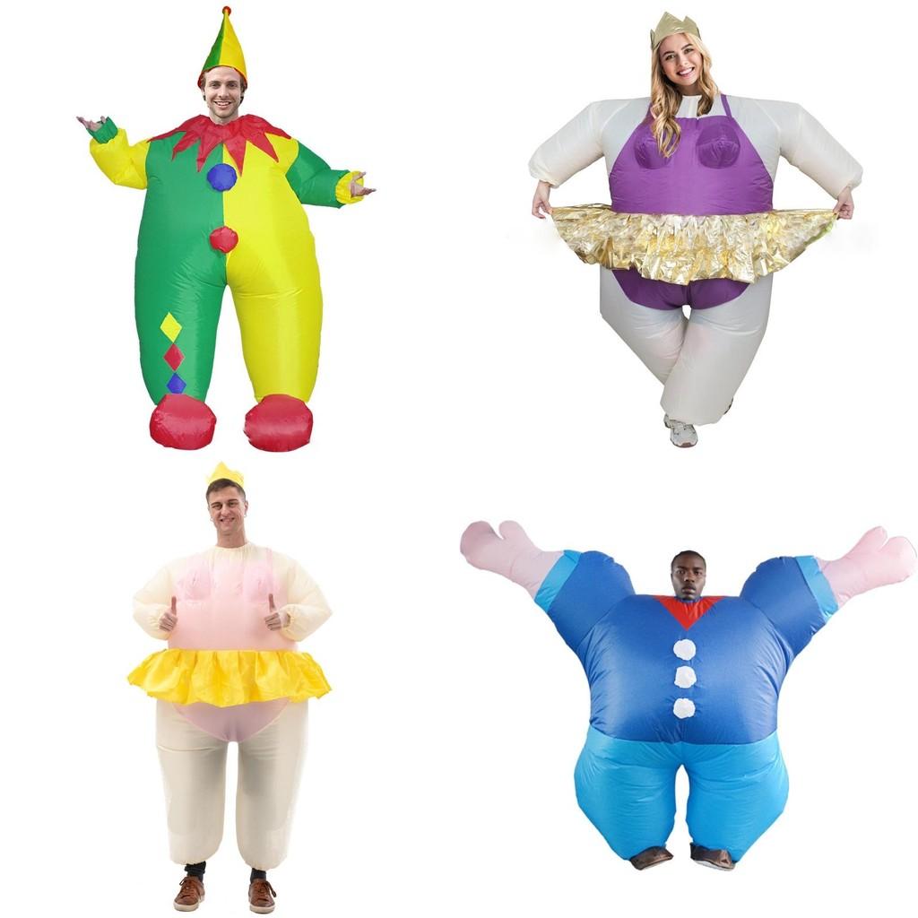 Fun Inflatable Costumes For Adults In Various Colors Perfect For Halloween Events