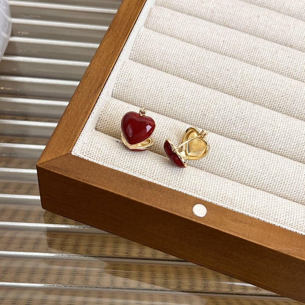 Oil Exquisite Glaze Enamel Stud Earrings Women Jewelry Korean Style Earrings Heart Ear Buckle