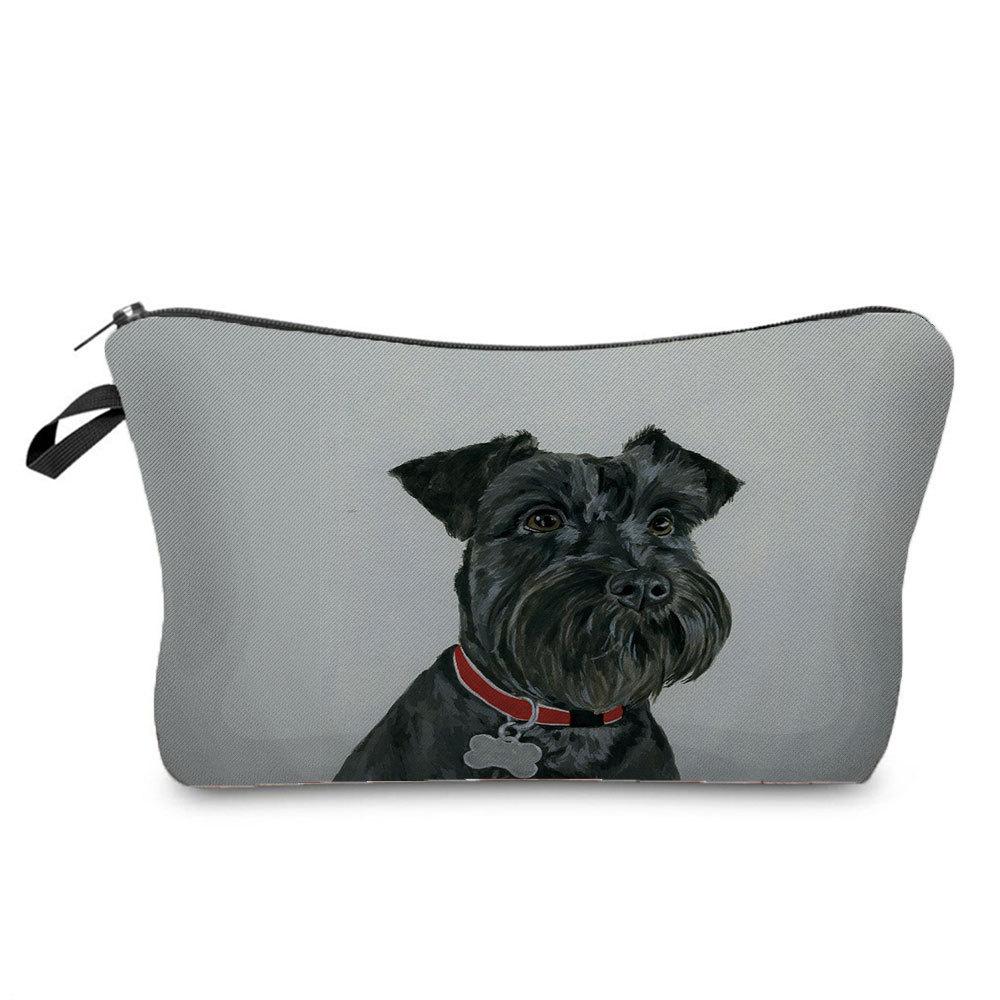 Women Dog Print Cosmetic Bag Toiletries Organize Travel Storage Case 6703 KTB