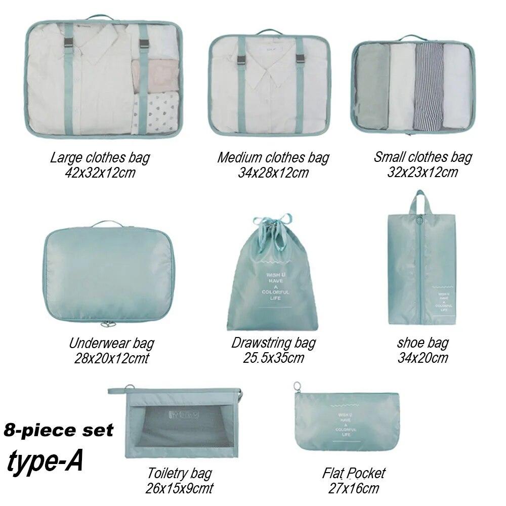 Travel Clothes Storage Bag for Woman Man Portable Packing Cubes Suitcases Organizer Set