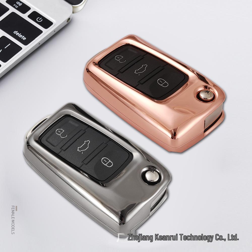 Volkswagen Metal Key Case Shell Set for Lavida, New Sagitar, Passat, Bora, Lamando, Jetta, Tiguan - Unisex