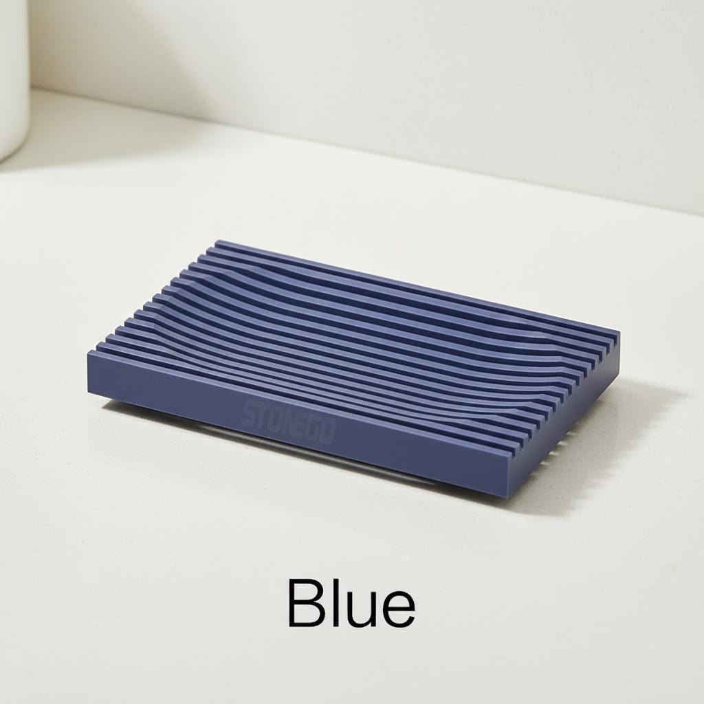 

Creative Silicone Shaped Soap Box Drain Soap Rack Bathroom Supplies Shower Storage Box Non Slip Soap Tray Bathroom Gadgets синий