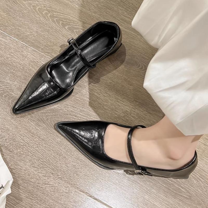 Fashion Mid Heels Women Pointed Toe Shoes 2025 New Autumn Shallow Chunky Shoes Fashion Buckle Pumps Elegant Party Dress Chaussures Femme
