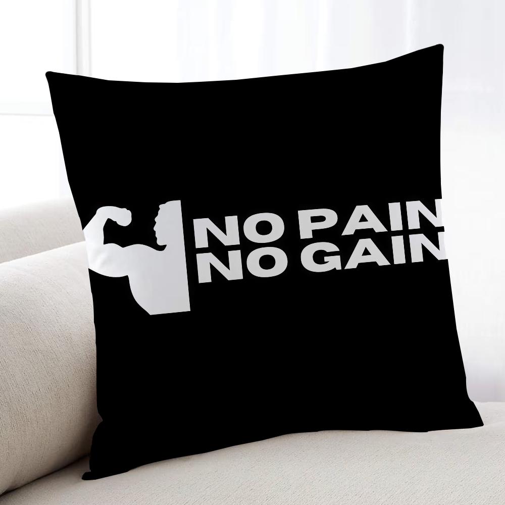 No Pain No Gain cushion cover Home Bedding Sofa living Room pillowcase Simple Soft Skin Cushion Cover Party Gift