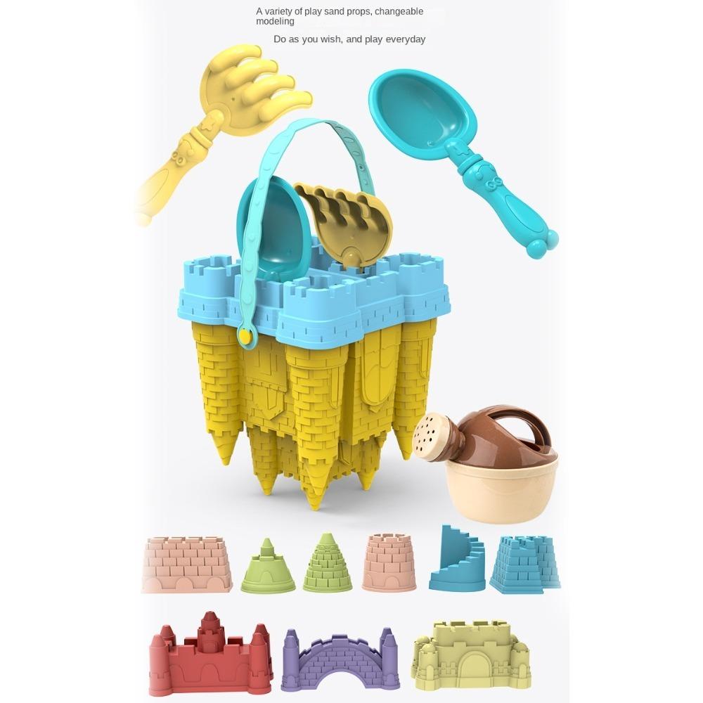 Yellow Castle Sand Mold Toy Beach Accessories Castle Bucket Play Sand Set  Family Games