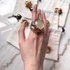 Metal Material Geometric Hollow Ring Hollow Design Personality Ring  Fashion Accessory