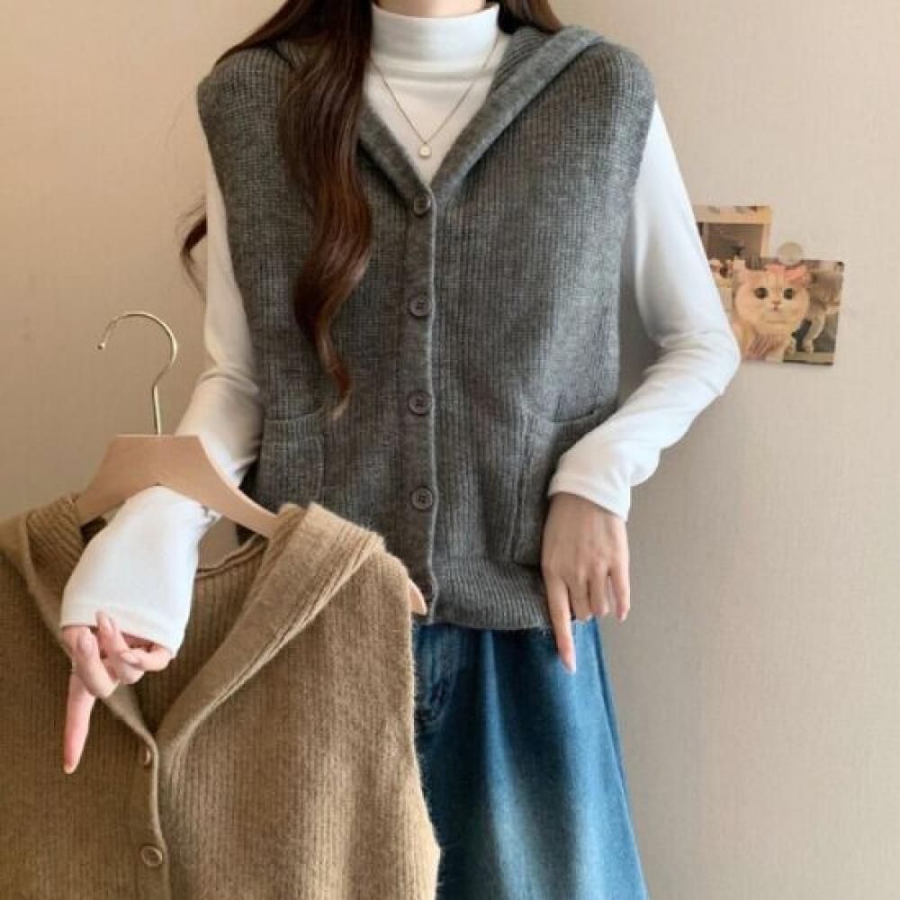 From Heart Hooded Knit Vest
