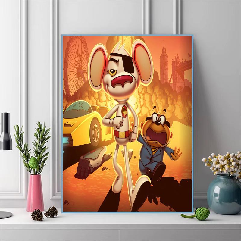 Danger Mouse 100% Round Full Drill 5D DIY Diamond Painting Embroidery Cross Stitch Rhinestone Décor