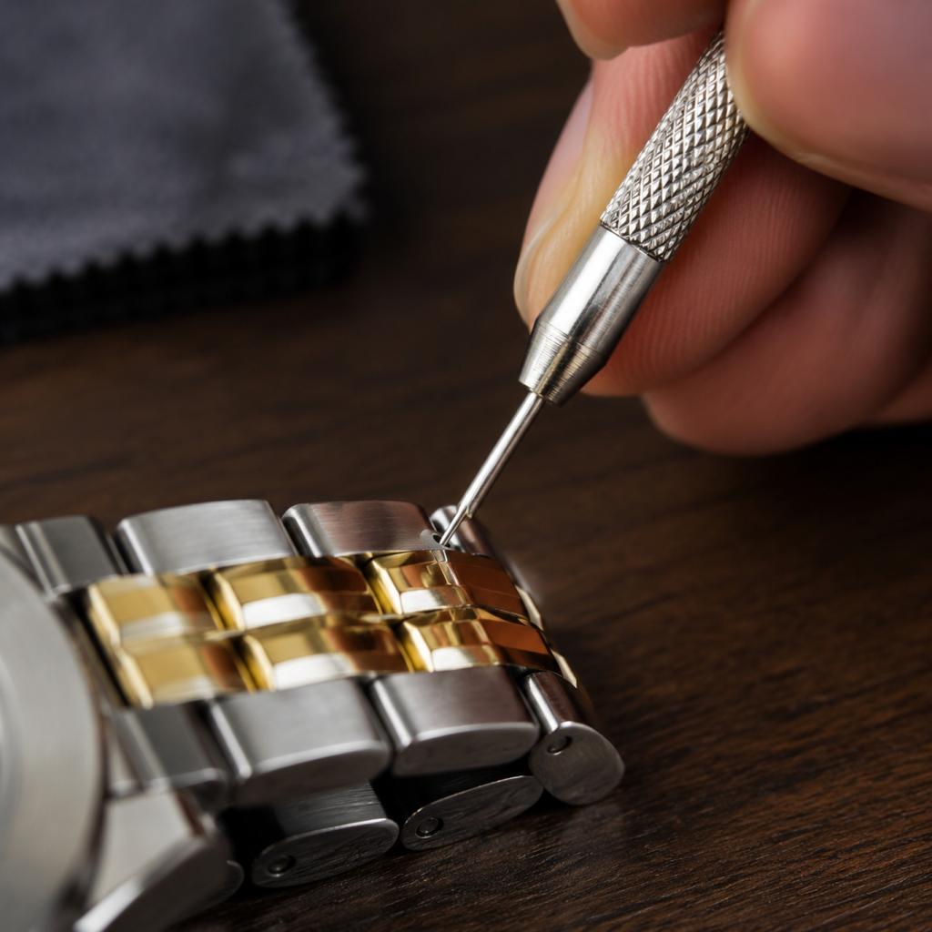 Ferramenta de Pino de Mola para Pulseira de Relógio Aço Inoxidável com Duas Pontas Removedor de Elo de Pulseira Ferramenta de Reparo para Relojoeiros e Reparos de Relógio DIY