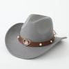 Cappello da Cowboy, Cappello Etnico in Stile Tibetano, Best-seller Transfrontaliero, Cappello Jazz, Ala Arrotolata, Cappello di Feltro, Fibbia con Borchie