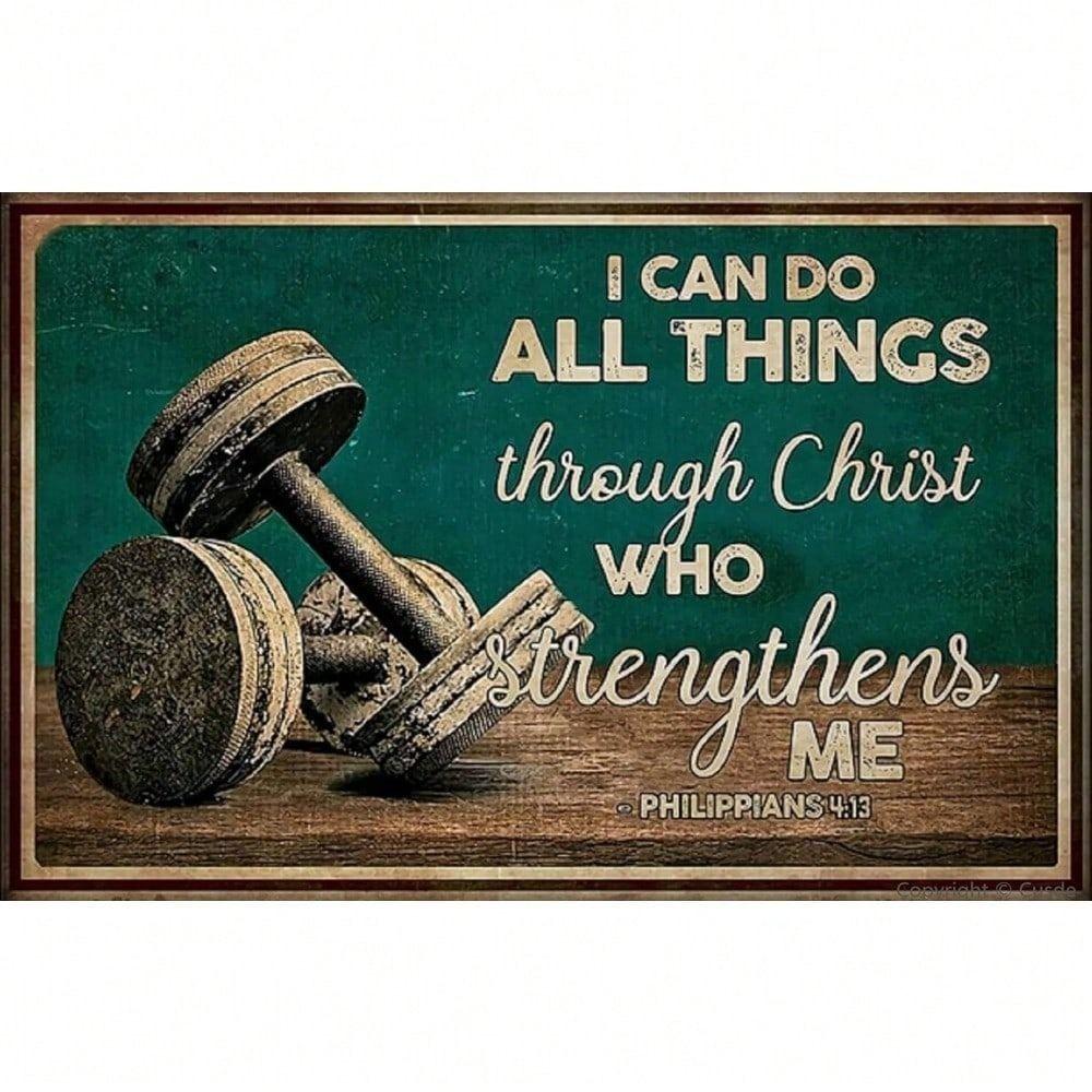 Vintage Metal Poster Wall Art, Fitness Gym Iron Sign Home Decor