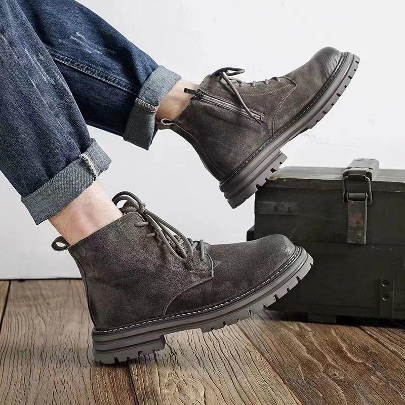 Men's American retro Martin boots Men's 2025 new autumn and winter British style tooling boots Men's platform versatile leather shoes