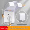 Type 86 Waterproof Self-Adhesive Switch Cover, Splash-Proof Box for Bathroom