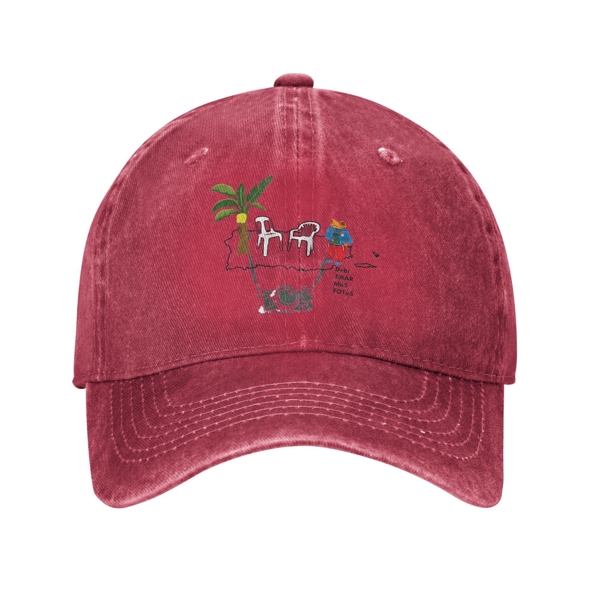 

Spring Debi Tirar Mas Fotos Baseball Cap Sun Bads Bunnys Sunscreen Print Washed Hip Hop Hats Unisex-Teens y2k Baseball Caps One Size красный