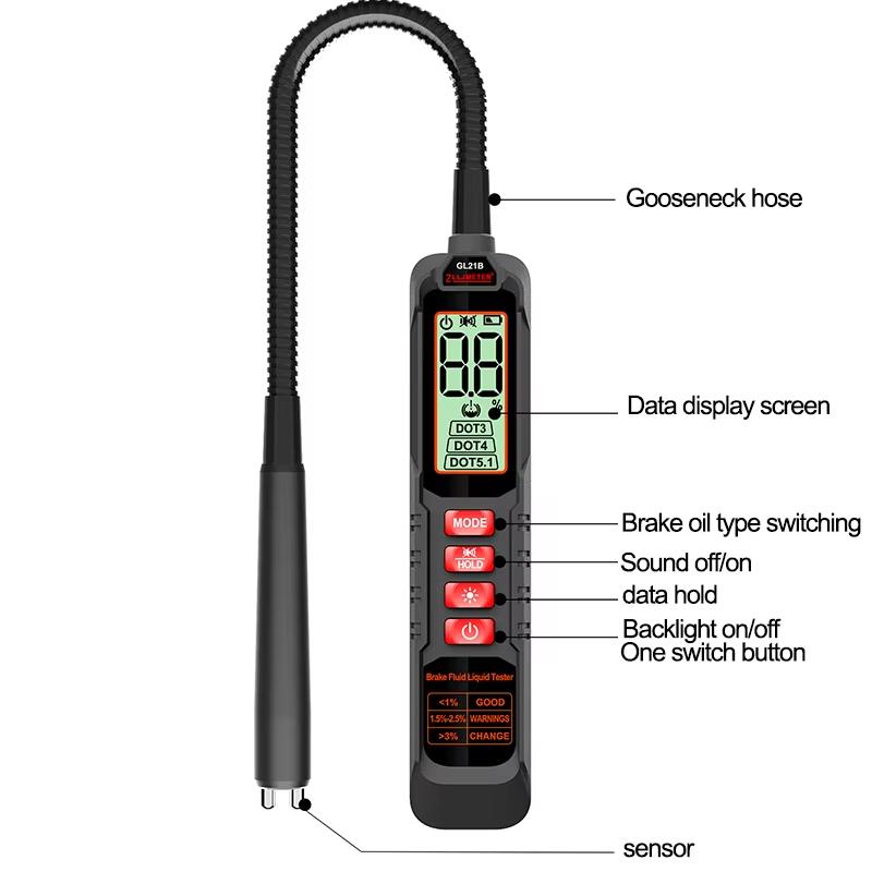 Auto Car Brake Fluid Liquid Tester Pen With 5 LED Car Auto Vehicle Tools Diagnostic Tools Mini Brake Fluid Tester For DOT3/DOT4