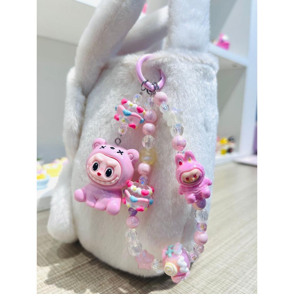 Flocking Wizard Keychain Doll Pendant Internet Celebrity Cute Cartoon Bag Accessories Gift