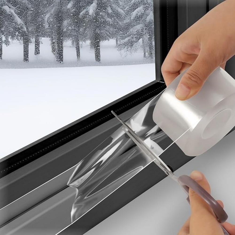 1pc 5mX5cm Window Sealing Tape  Window Clear Weather Stripping Caulk Tape Windproof Weatherproof Window Seal for Window Glass