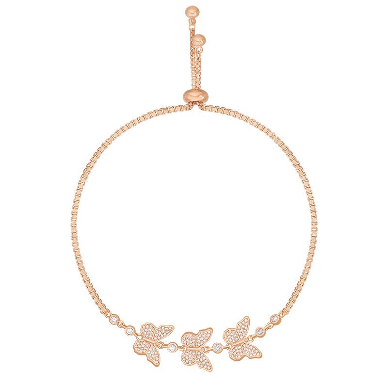 Butterfly Inlaid Zircon Bracelet for Women Adjustable Golden Color Aesthetic Bracelets Temperament Luxury Designer Zircon
