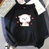 Women Hoodies Kawaii Peach Cat Cartoon Print Sweatshirt Mochi Heart Love Winter Cartoon Sudadera Clothing