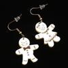 Christmas Tree Ginger Man Dangle Earrings for Women Girls Holiday Drop Earring Christmas Hat Crutch Earring Jewelry Gift