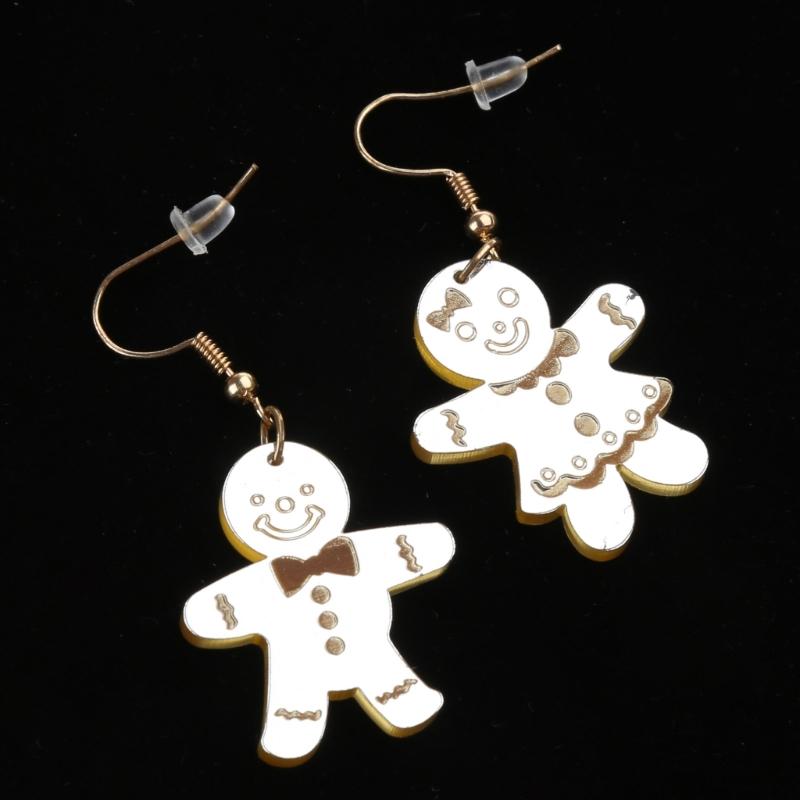 Christmas Tree Ginger Man Dangle Earrings for Women Girls Holiday Drop Earring Christmas Hat Crutch Earring Jewelry Gift