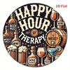 D Flat Pc Happy Hour Iron Sign X Inch Waterproof Dustproof D Flat Print with Beer Mugs Wine Bottles