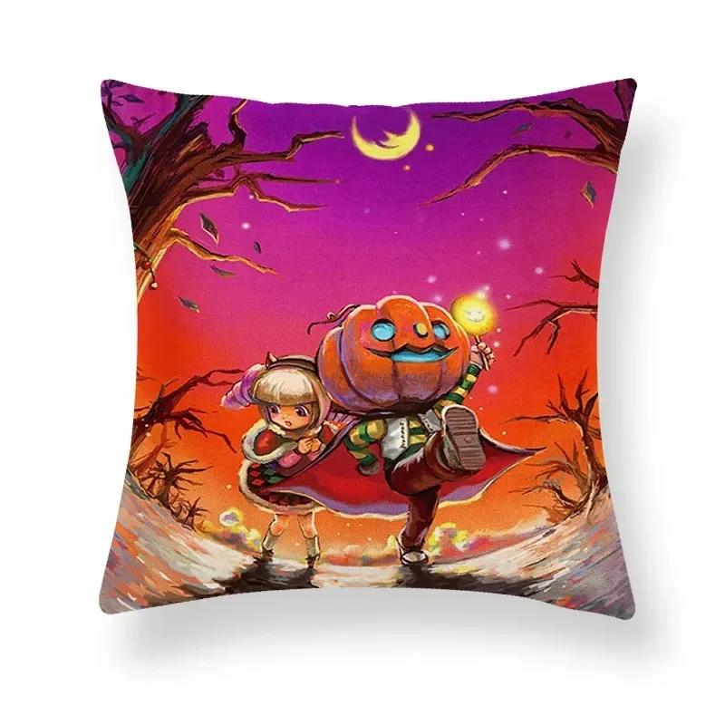 Taie d'Oreiller à Thème d'Horreur d'Halloween, Décoration pour Salon, Bureau, Canapé, Voiture